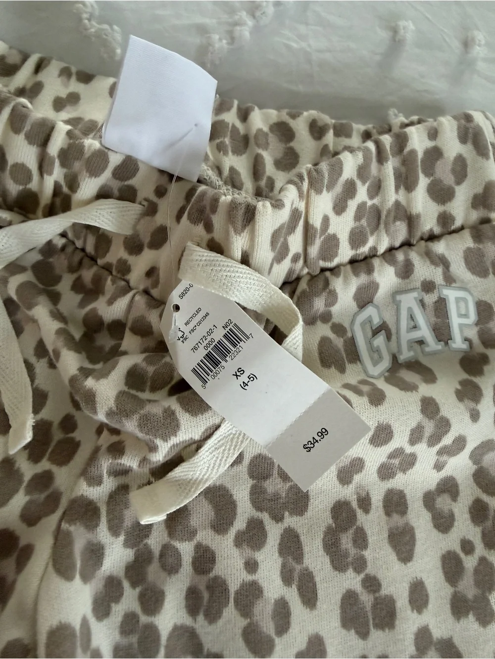 GAP Kids Neutral Leopard Print Joggers
